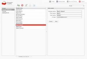 Address book in the RoundCube mail client